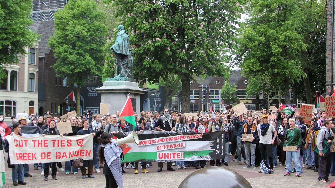 Demonstratie Domplein tegen politiegeweld, foto DUB