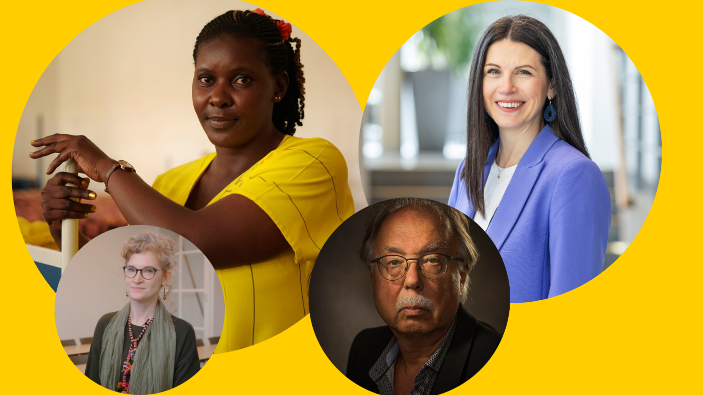 Sprekers Susan Kigula, Alma Mustafic, Julie Fraser en Jan Banning