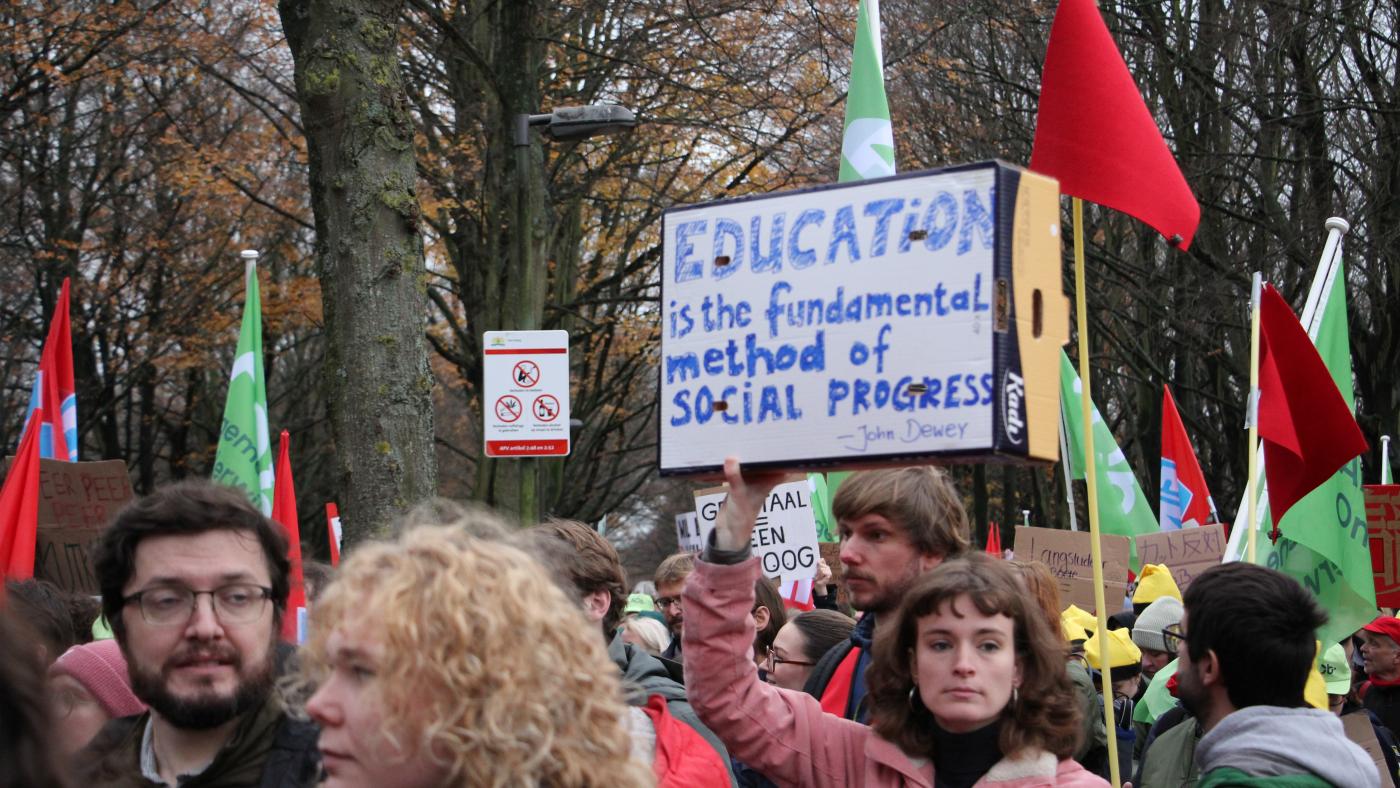 Onderwijsprotest in Den Haag. Foto: DUB