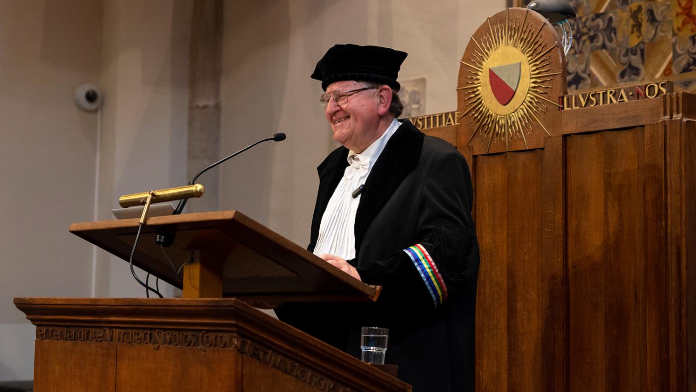 Afscheidsrede Joop Schippers. Foto: Tara van den Broek Afscheidsrede Joop Schippers. Foto: Tara van den Broek
