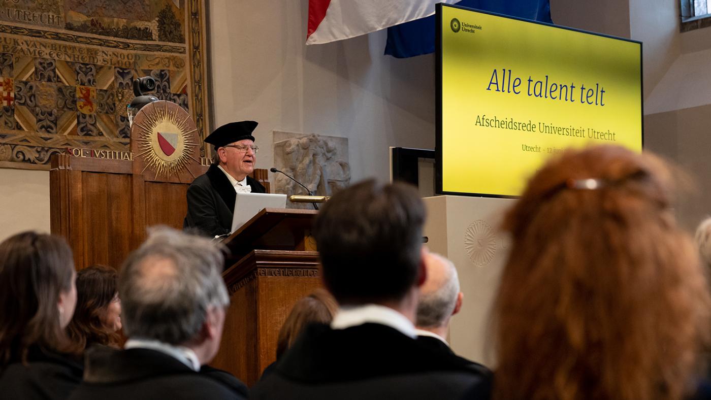 Afscheidsrede Joop Schippers. Foto: Tara van den Broek