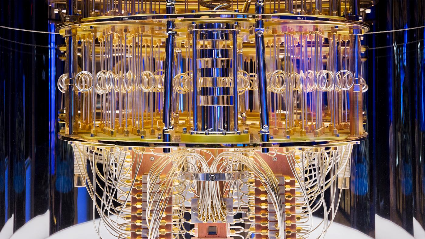 Interieur van IBM kwantumcomputer