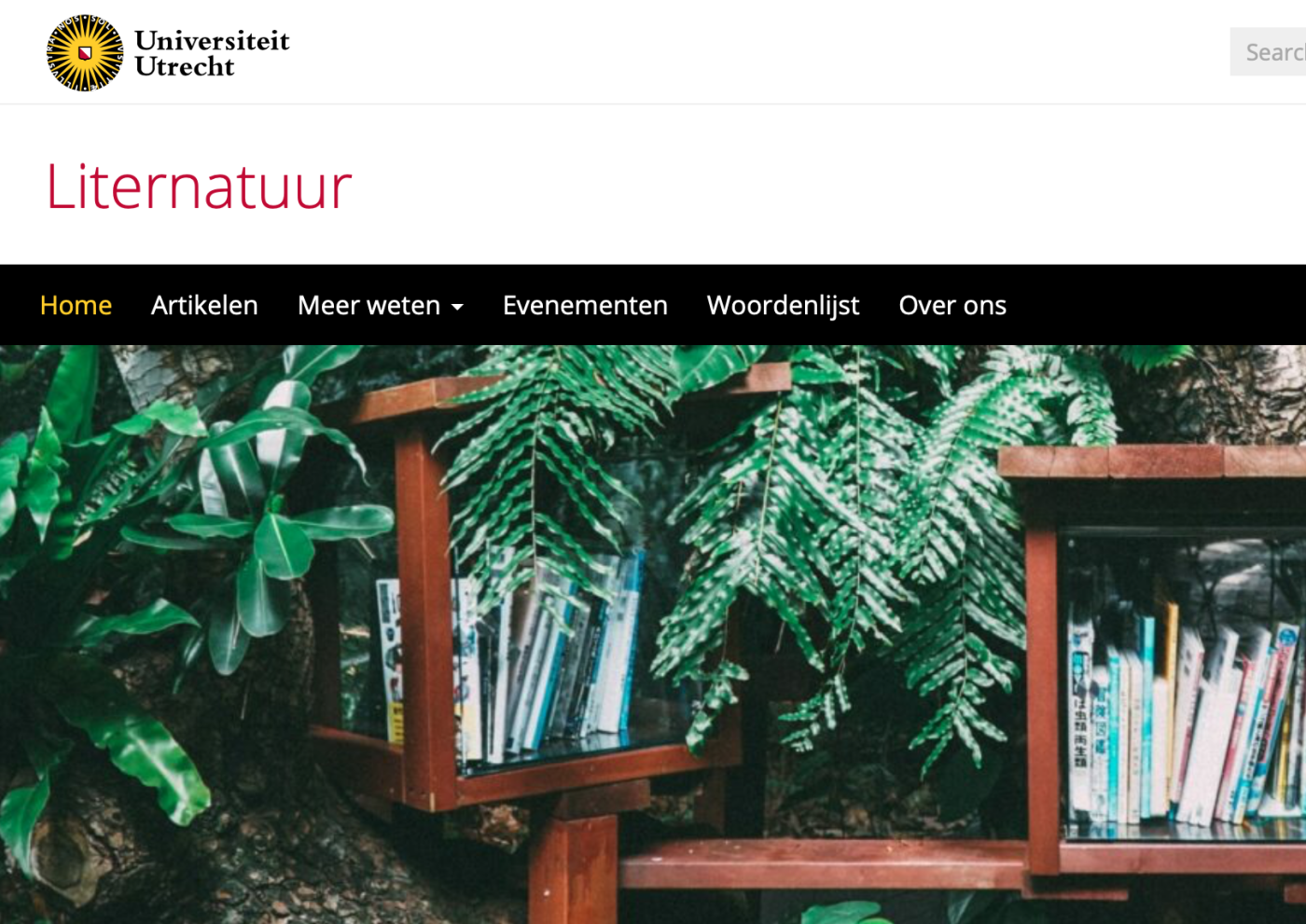 Homepagina website Liternatuur