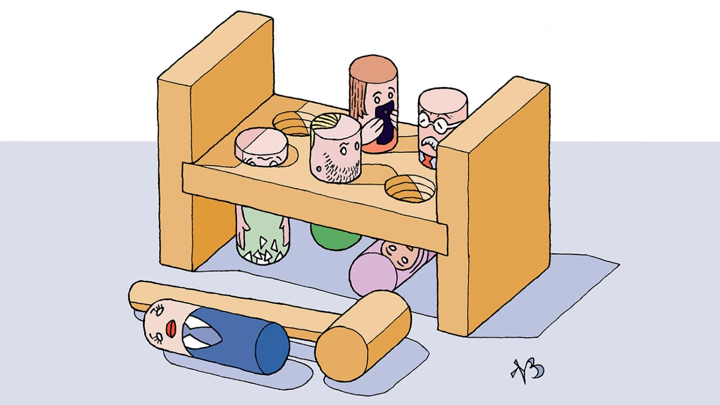 Cartoon generatieverschillen op de werkvloer. Door Niels Bongers Cartoon generatieverschillen op de werkvloer. Door Niels Bongers