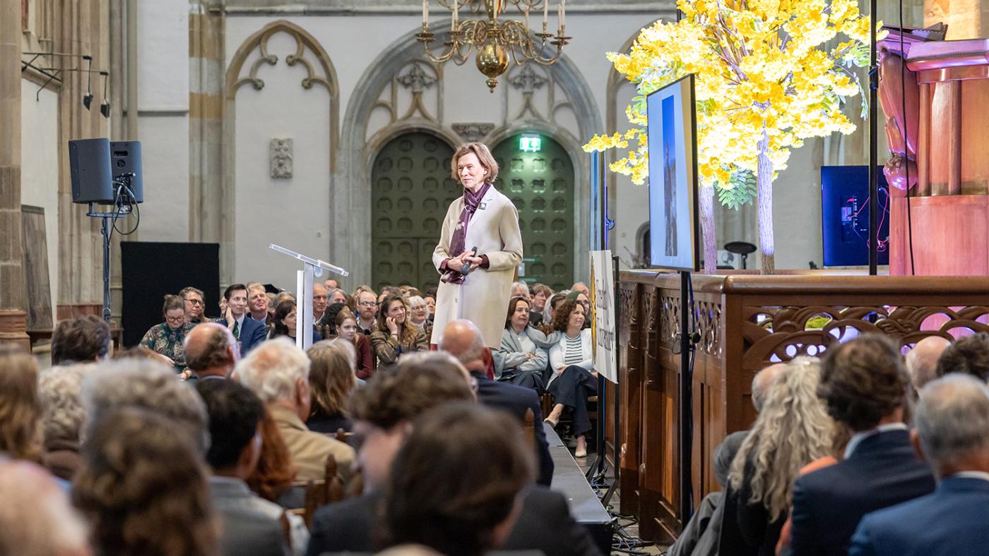 Margot van der Starre tijdens de DIES 2025 Foto: Kim O'Leary, Universiteit Utrecht