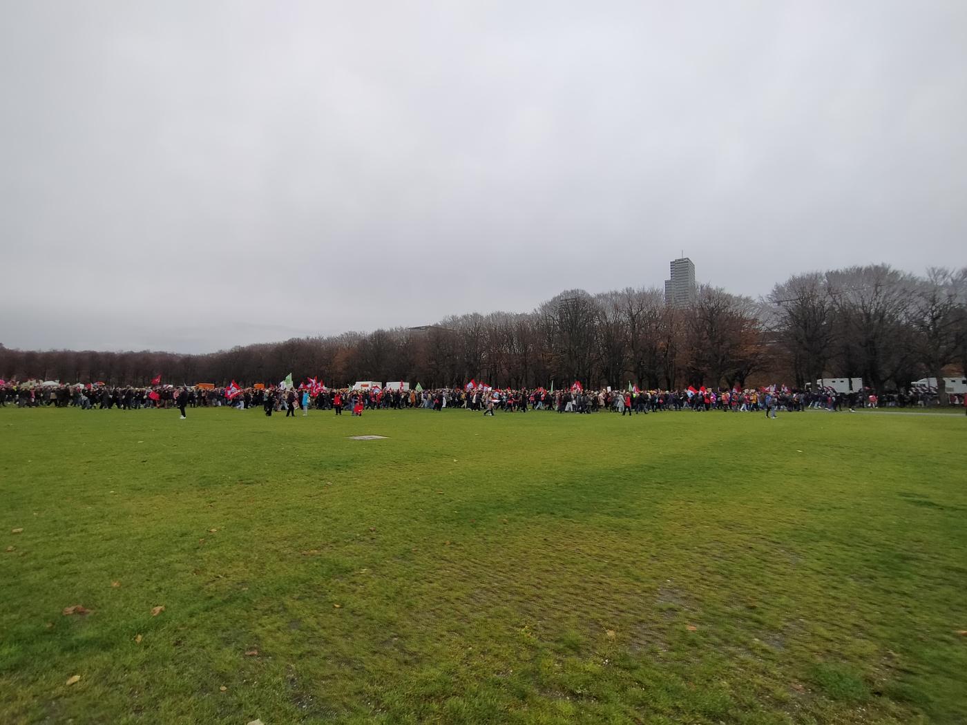 Oneindige stroom mensen op het Malieveld. Foto: Samuel de Weerd