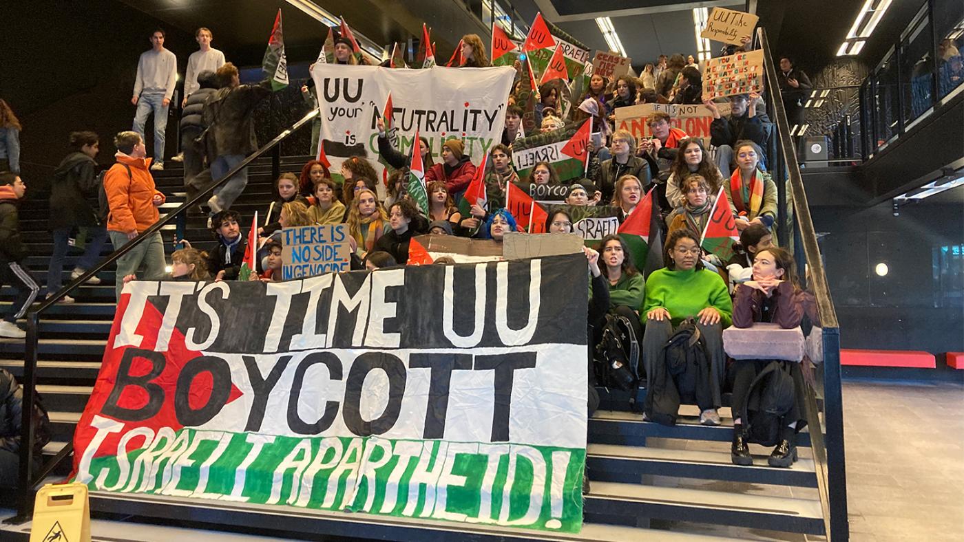 Pro-Palestina demonstratie in UBB. Foto: DUB