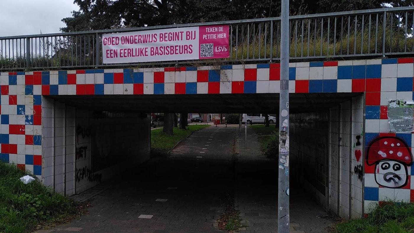 Banner Basisbeurs in Utrecht, foto LSVb