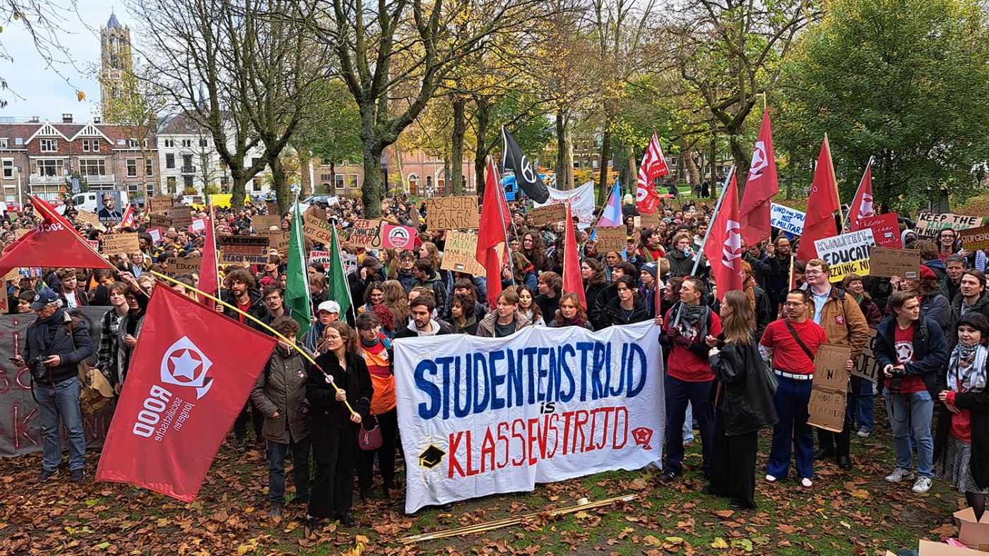 Demonstatie Utrecht tegen bezuinigingen HO 14 11 24. Foto: DUB