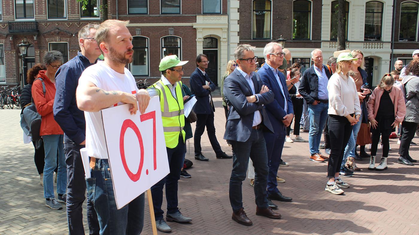 0.7 actie op het Domplein. Foto: DUB