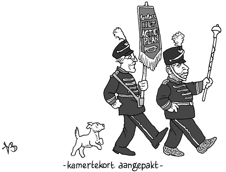 Cartoon: kamertekort aangepakt