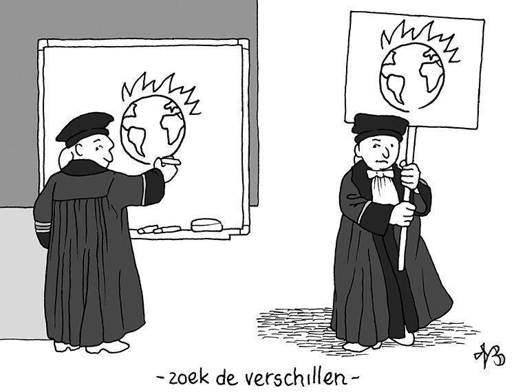 Cartoon: 'zoek de verschillen' 