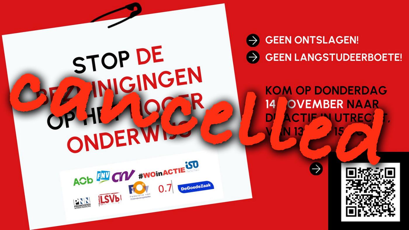 demonstratie cancelled Illustratie DUB