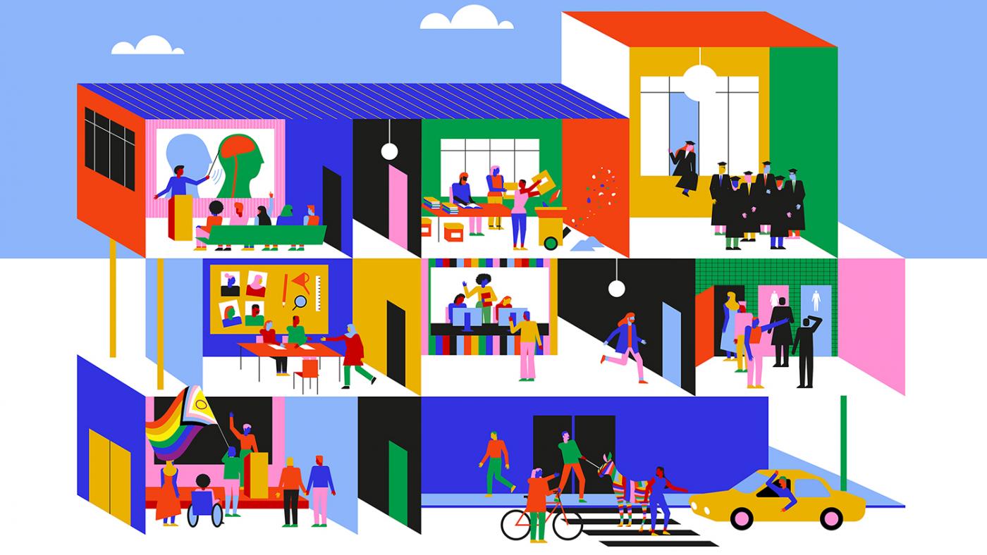 diversiteit: infographics. Illustratie: Eveline Schram diversiteit: infographics. Illustratie: Eveline Schram