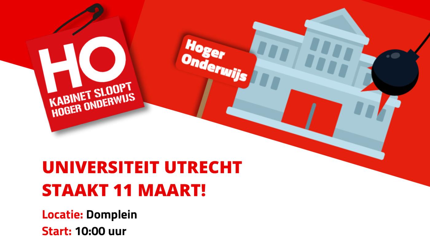 flyer staking tegen bezuinigingen HO