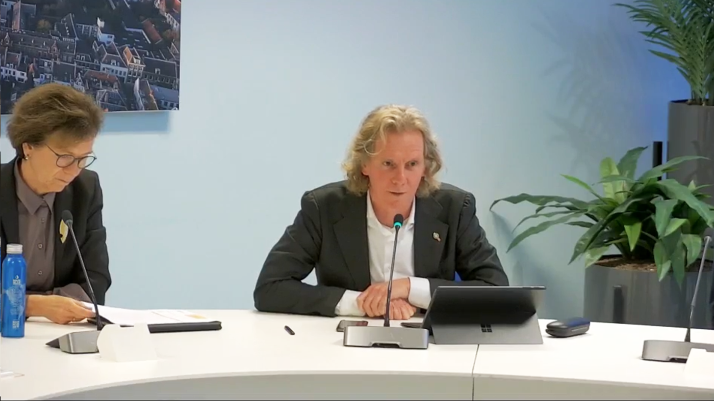 Rector Wilco Hazeleger tijdens de U-raad op maandag 3 november