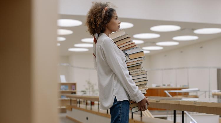 Woman with books