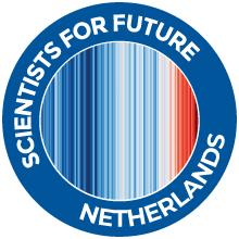 Logo Scientists for Future with warming stripes