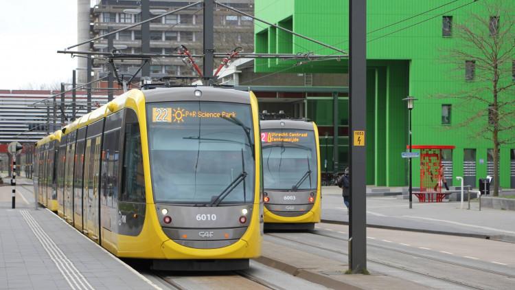 De tram op het Utrecht Science Park