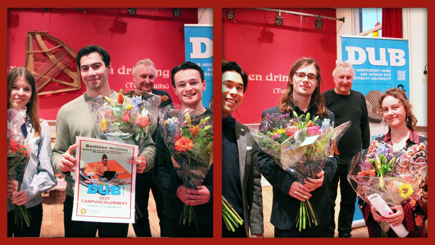 Winnaars Campuscolumnist 2025 Foto: DUB