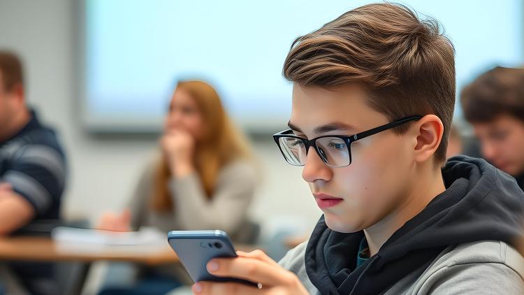 Smartphone in college. Foto: 123rf, AI