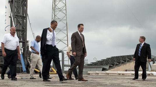 Elon Musk en Obama