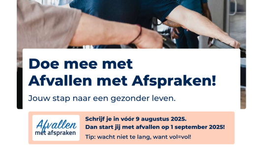 Doe mee met het vitaliteits programma 'Afvallen met Afspraken'