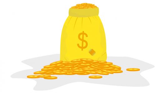 Zak met geld. Foto: Pixabay