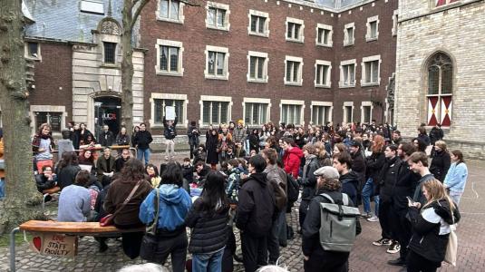 University College Roosevelt protest foto Studenten UCR