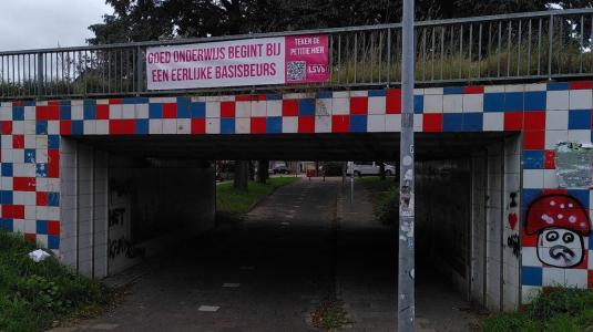 Banner Basisbeurs in Utrecht, foto LSVb