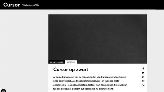 Cursor TU Eindhoven op zwart, screenshot