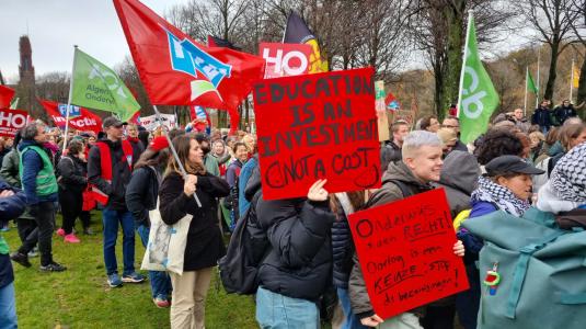 Hoger onderwijsprotest vorig jaar in Den Haag. Foto: DUB