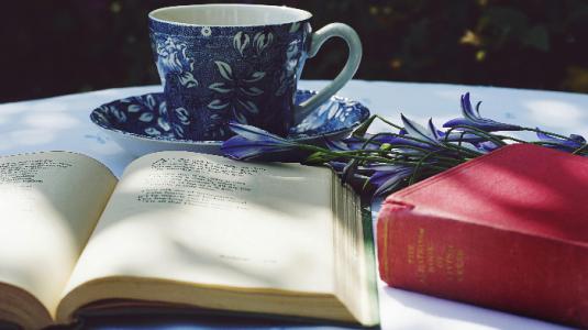Book and tea