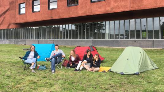 The student camping